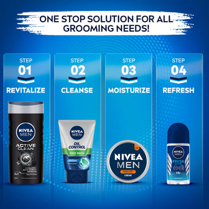 NIVEA MEN Face Wash for Oily Skin, Oil Control for 12hr Oil Control with 10x Vitamin C Effect