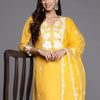 Dhiyona IE Women Floral Embroidered Regular Thread Work Kurta with Trousers & Dupatta