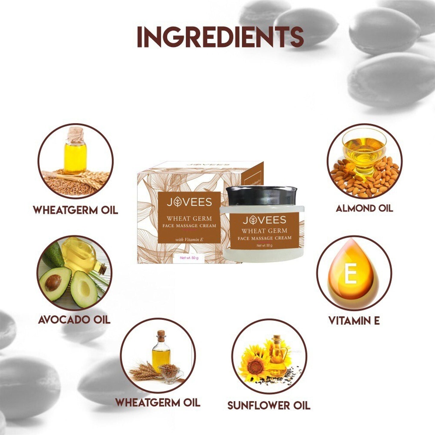 Jovees Face Massage Cream - Wheat Germ With Vitamin E