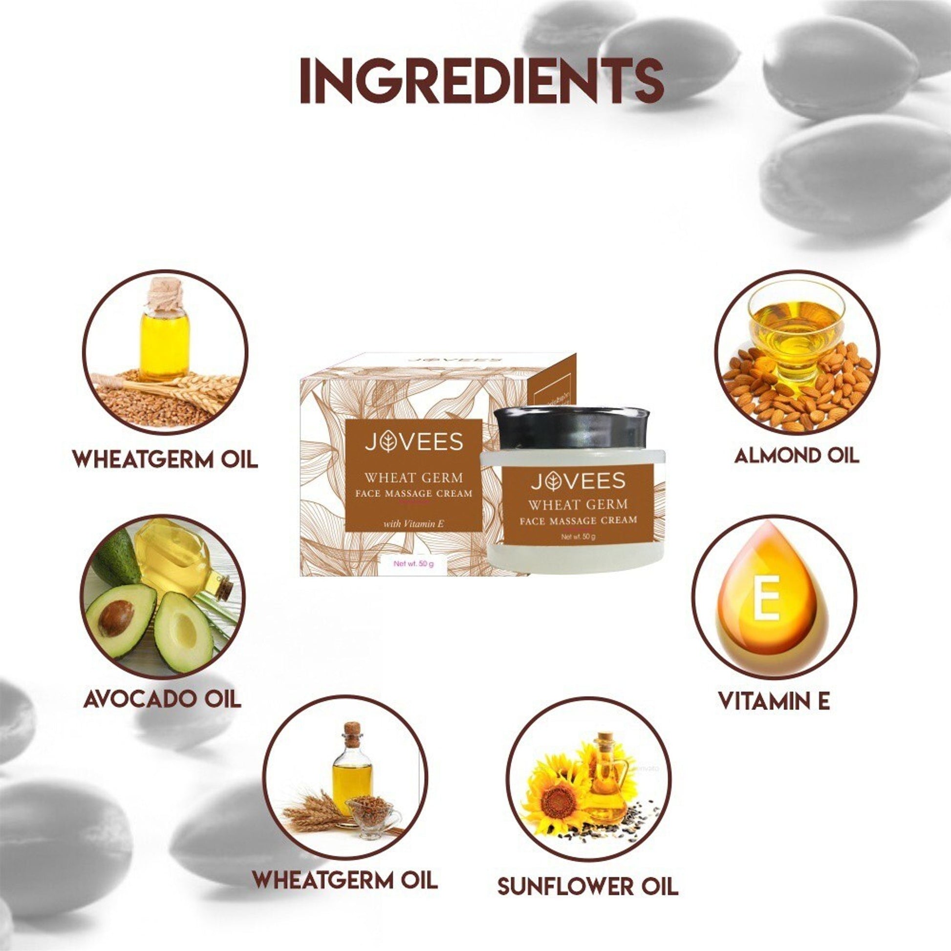 Jovees Face Massage Cream - Wheat Germ With Vitamin E