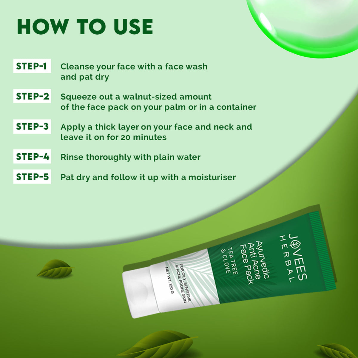 Jovees Antiseptic Anti Acne Face Pack Tea Tree & Clove