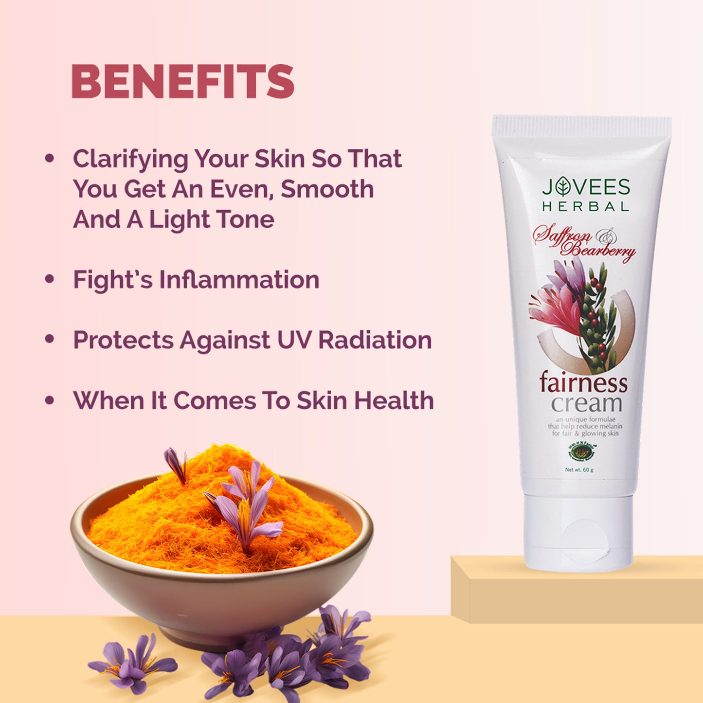 Jovees Saffron & Bearberry Fairness Cream
