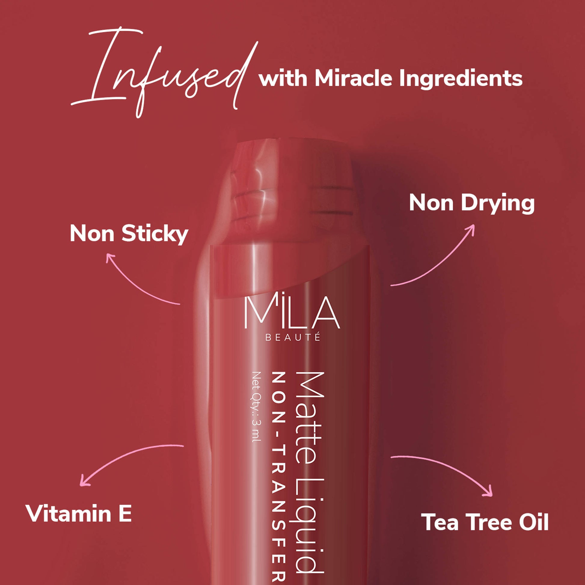 Mila Beauté Non Transfer Mauves & Pinks Liquid Lipstick Set Of 3 Matte Finish