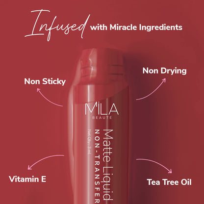 Mila Beauté Non Transfer Mauves & Pinks Liquid Lipstick Set Of 3 Matte Finish