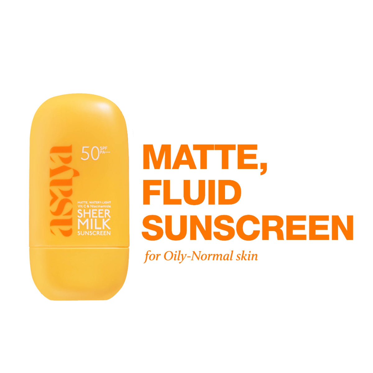 Asaya In-Vivo Tested Sheer Milk Sunscreen SPF 50 PA++++ for Brightening & No White Cast