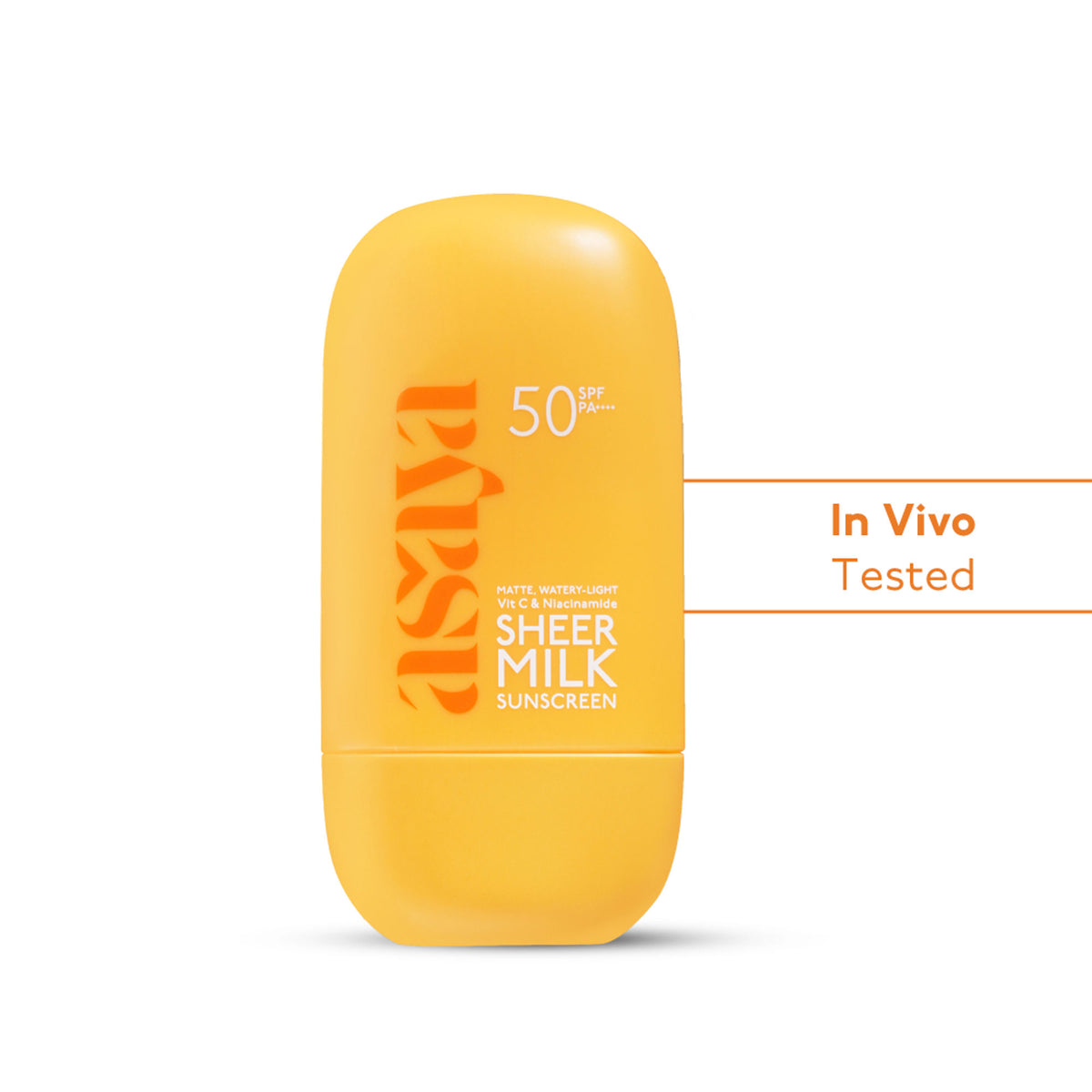 Asaya In-Vivo Tested Sheer Milk Sunscreen SPF 50 PA++++ for Brightening & No White Cast