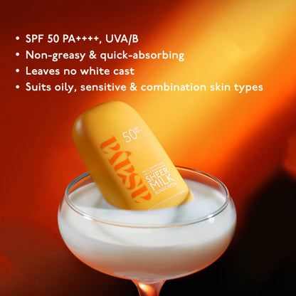 Asaya In-Vivo Tested Sheer Milk Sunscreen SPF 50 PA++++ for Brightening & No White Cast