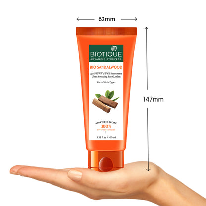 Biotique Bio Sandalwood 50+ SPF Sunscreen Ultra Soothing Face Lotion