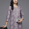 Dhiyona IE Bandhani Printed Round Neck Straight Sequinned Kurta