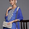 Indyancart VA Women'sBandhani Printed Mirror Work Kurta with Trousers & Dupatta