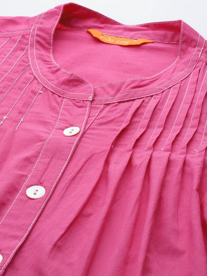 Dhiyona IE Regular Kantha Work Pure Cotton Shirt With Trousers
