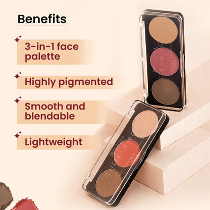 Swiss Beauty Cheek-A-Boo 3 In One Blushe Contour And Highlighter - 2