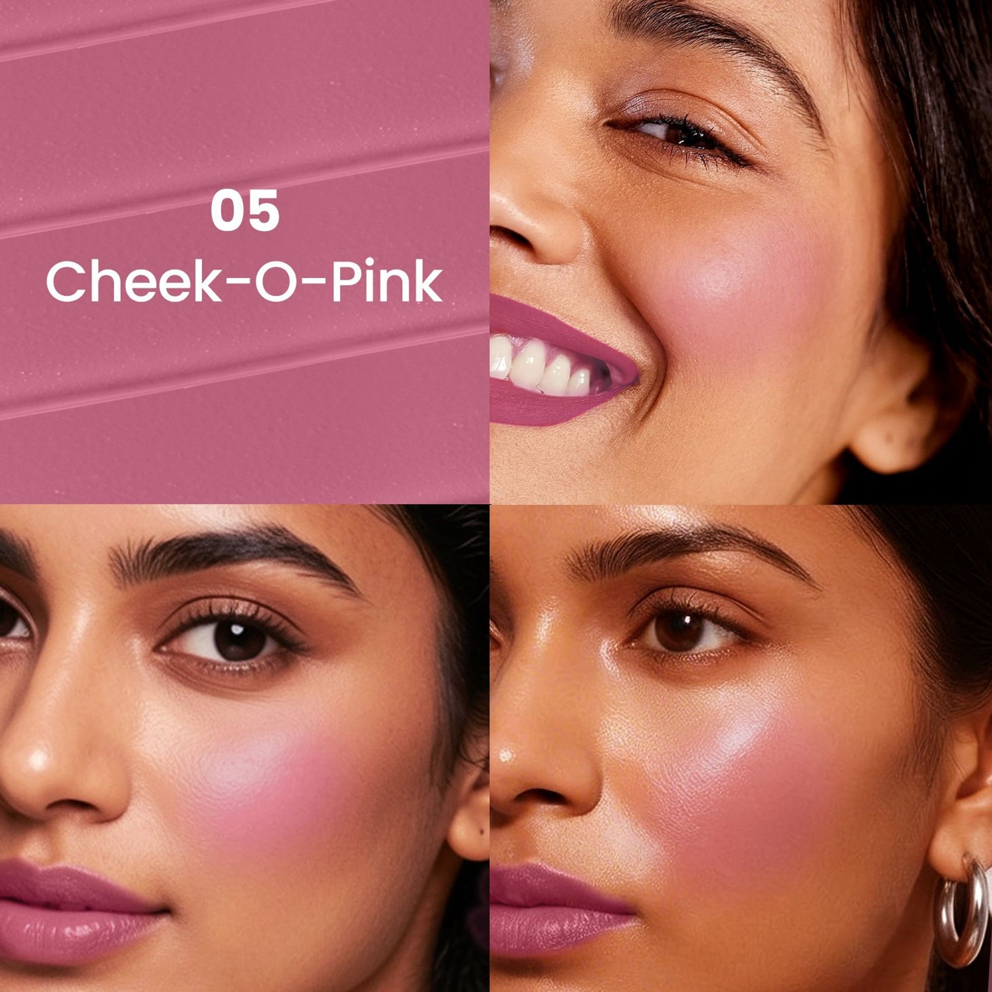 Swiss Beauty Cream It Up Blusher With Shea Butter , Multi-Functional , Matte Finish - 5 Cheek-o-pink