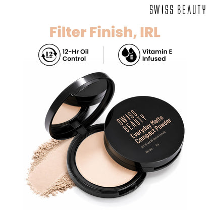 Swiss Beauty Everyday Matte Compact - 1 Ivory