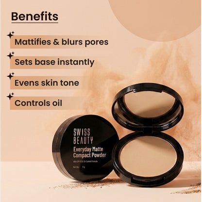 Swiss Beauty Everyday Matte Compact - 4 Honey
