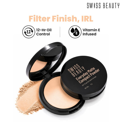 Swiss Beauty Everyday Matte Compact - 5 Almond