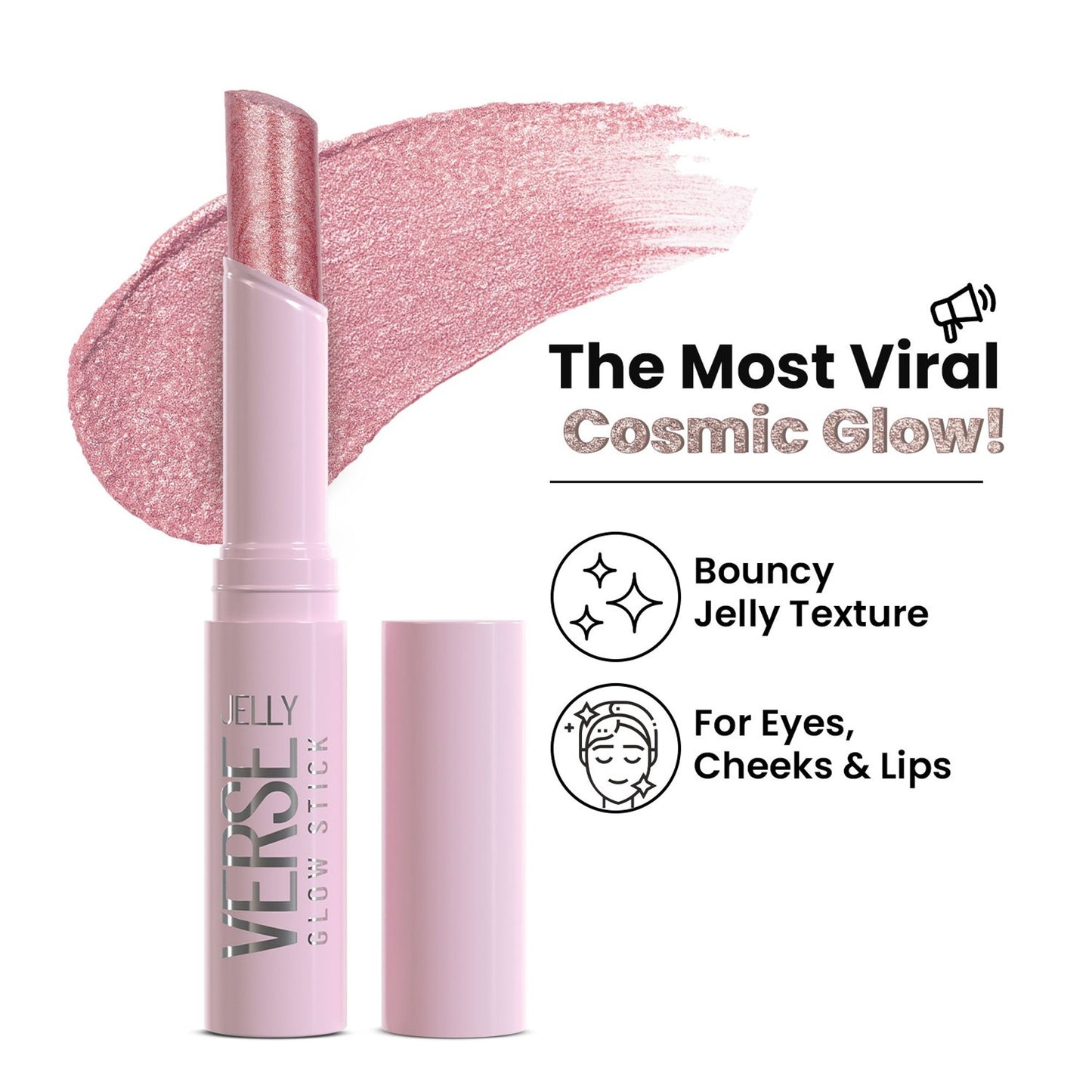 Swiss Beauty Jelly Verse Glow Eyeshadow Stick , Rich Color Payoff, Crease-Proof - Bronzed Eclipse