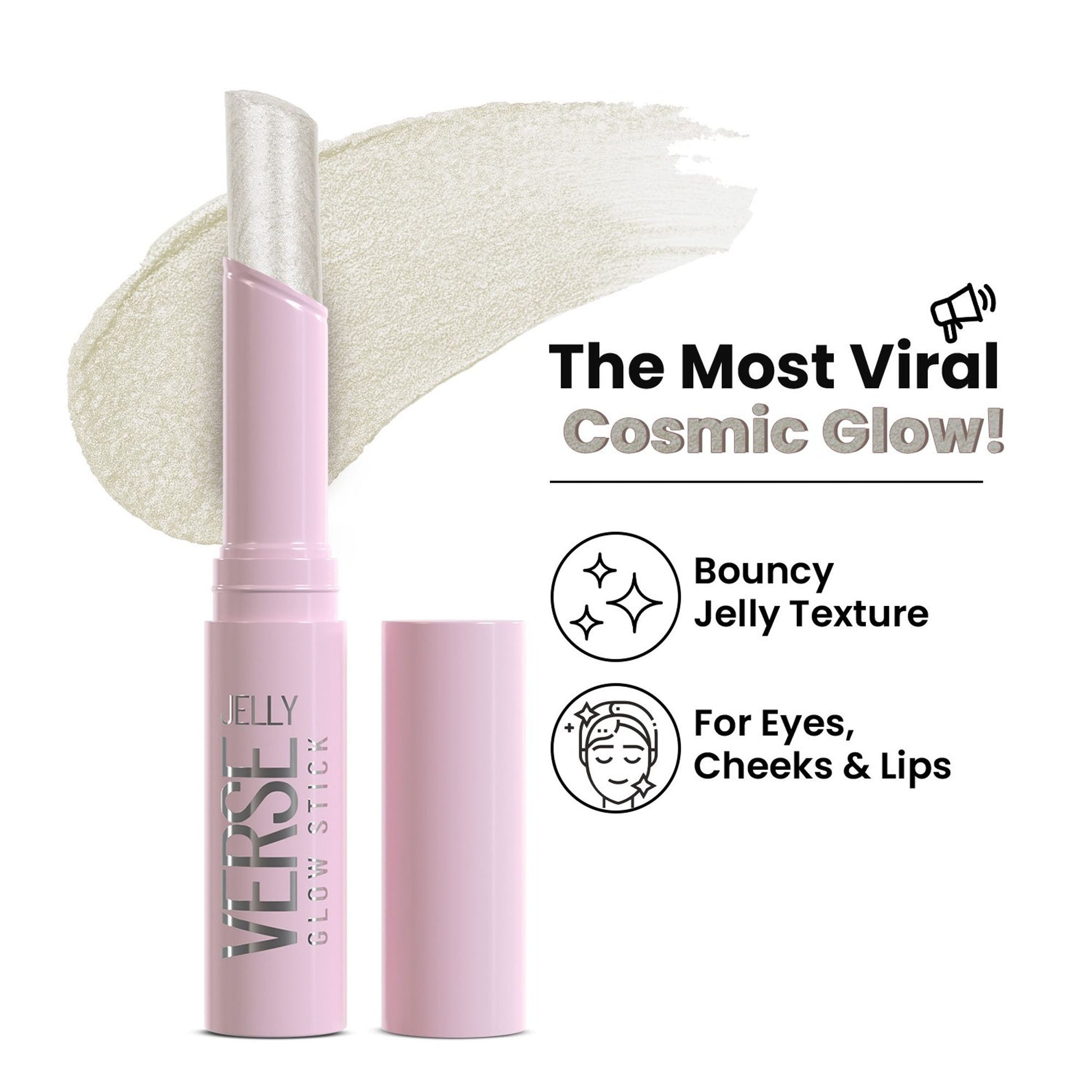 Swiss Beauty Jelly Verse Glow Eyeshadow Stick , Rich Color Payoff, Crease-Proof - Moon Drip