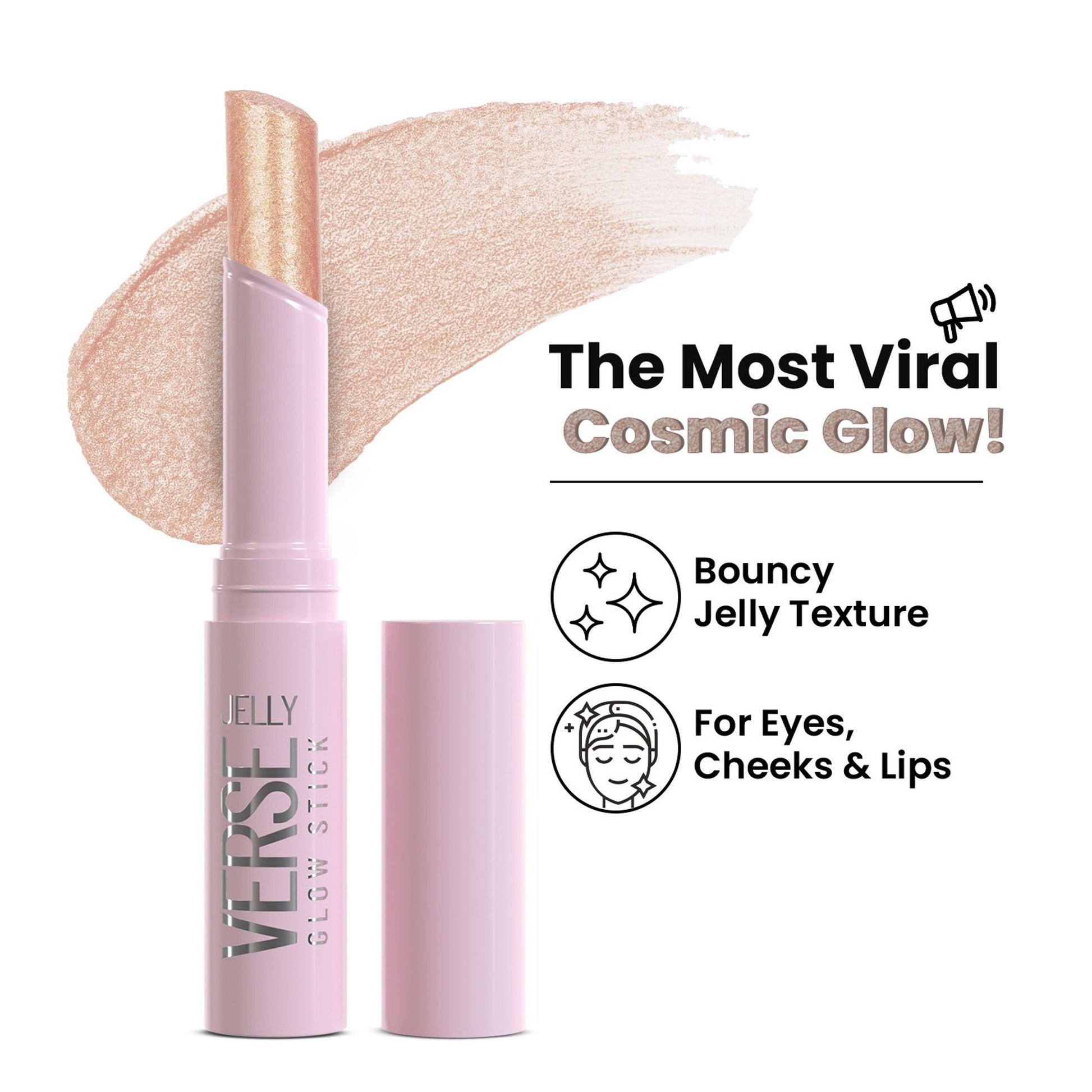 Swiss Beauty Jelly Verse Glow Eyeshadow Stick , Rich Color Payoff, Crease-Proof - Orbit Gleam