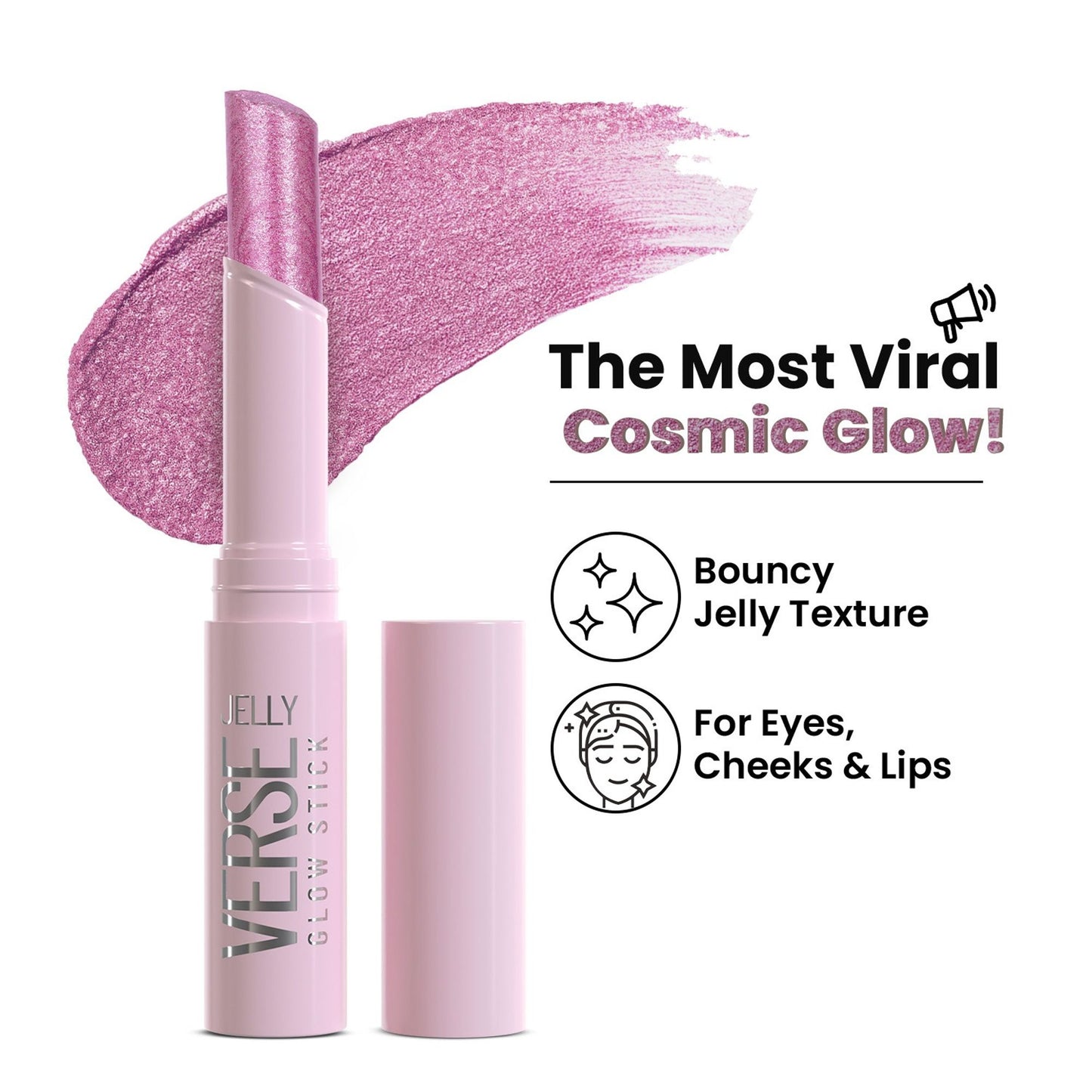 Swiss Beauty Jelly Verse Glow Eyeshadow Stick , Rich Color Payoff, Crease-Proof - Twilight Beam