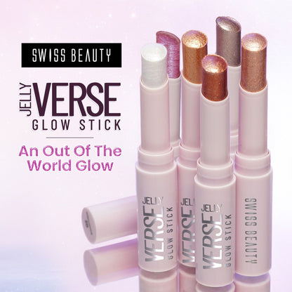 Swiss Beauty Jelly Verse Glow Eyeshadow Stick , Rich Color Payoff, Crease-Proof - Twilight Beam