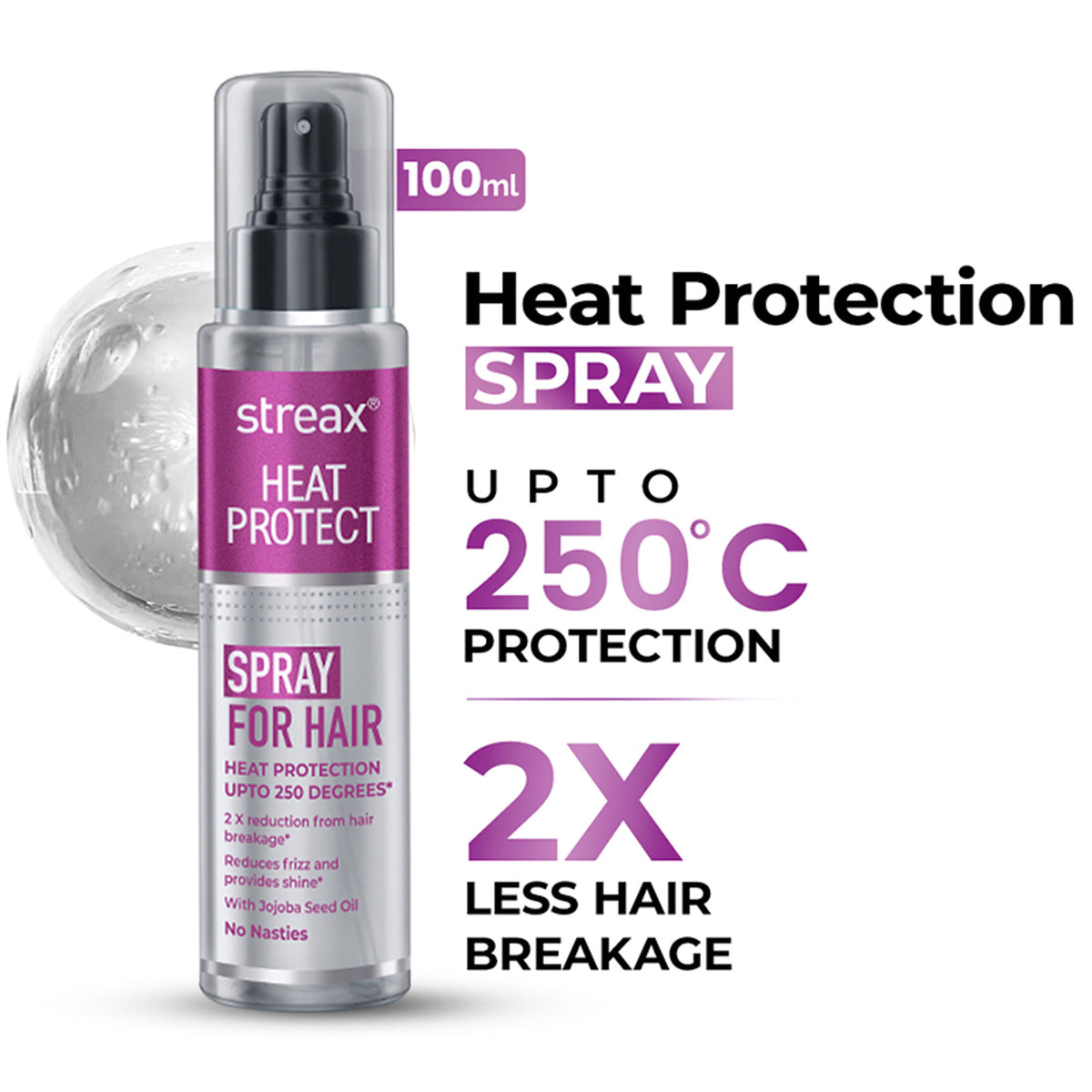 Streax Heat Protect Spray For Hair Styling For Men & Women, For Dry & Frizzy Hair