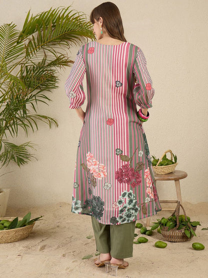 Indyancart IE Printed Pure Cotton Kurta & Trouser Co-Ords