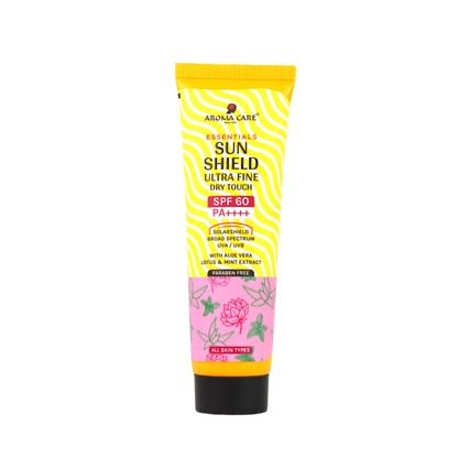 Aroma Care SPF 60 Sun Shield Sunscreen With Aloevera, Mint, Sodium for Hydrates & Nourishes, PA++++