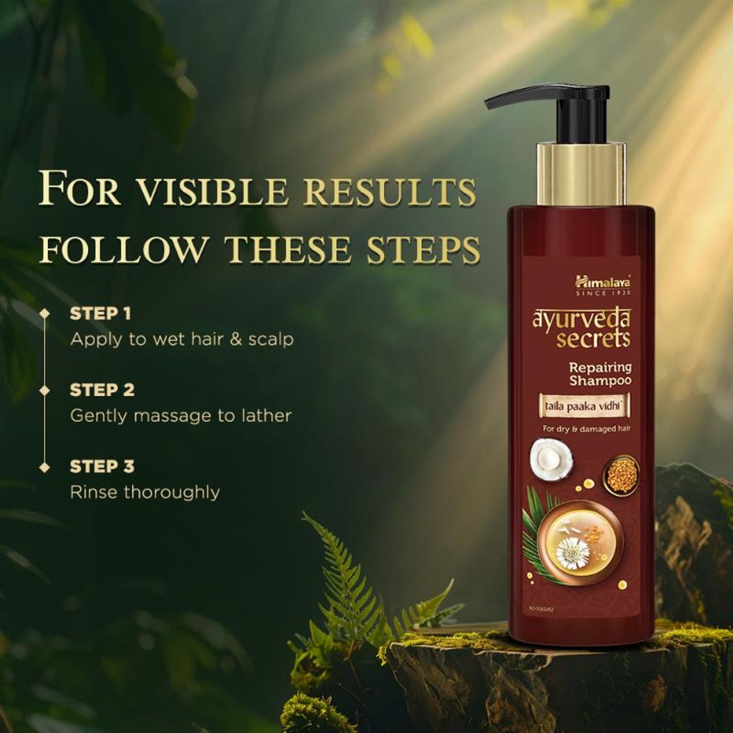 Himalaya Ayurveda Secrets Repairing Shampoo With Bringha & Amla For Damaged Hair