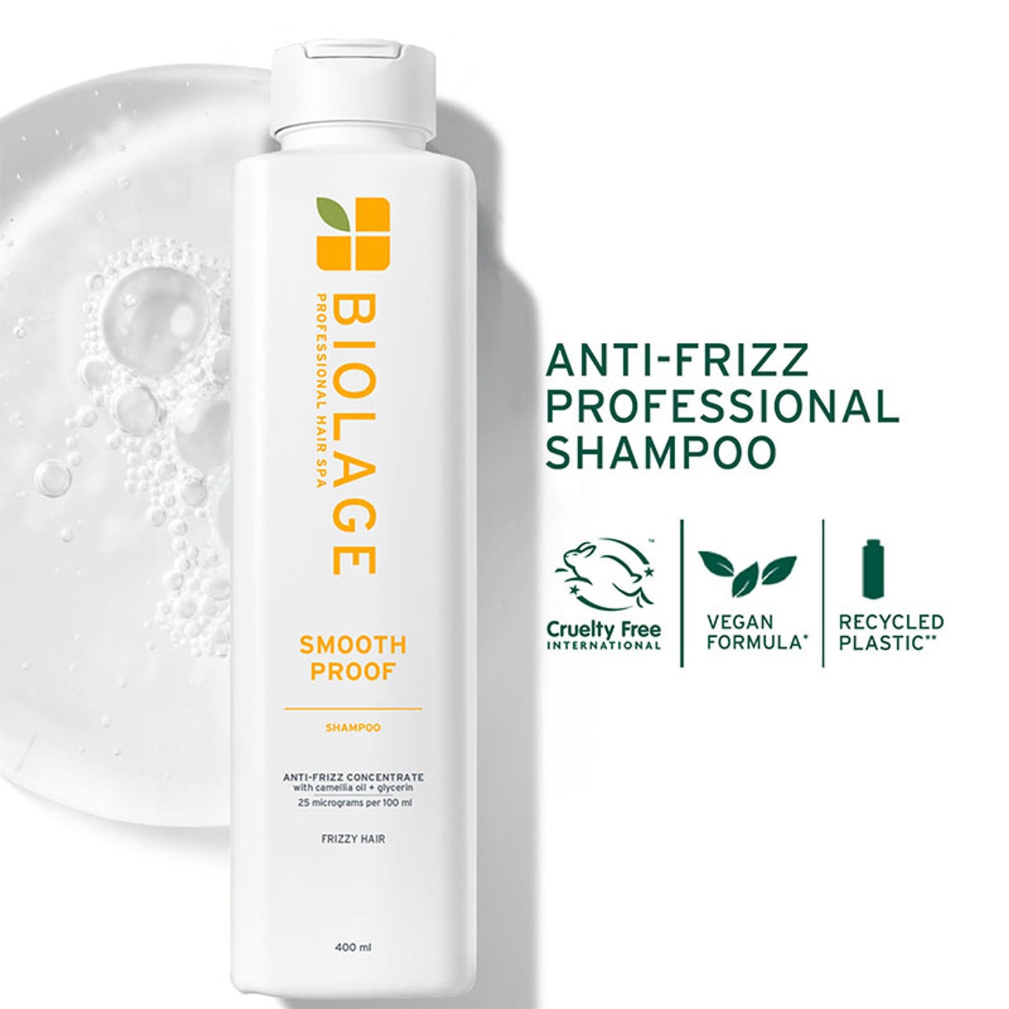 Biolage Smoothproof Professional Shampoo for Dry and Frizzy Hair, 72 HRS FRIZZ CONTROL