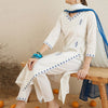 Women's Ethnic Motifs Embroidered Thread Work Pure Cotton Kurta with Trousers & Dupatta
