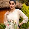 Dhiyona IE Floral Printed Round Neck A-LIne Pure Cotton Kurta WIth Trousers