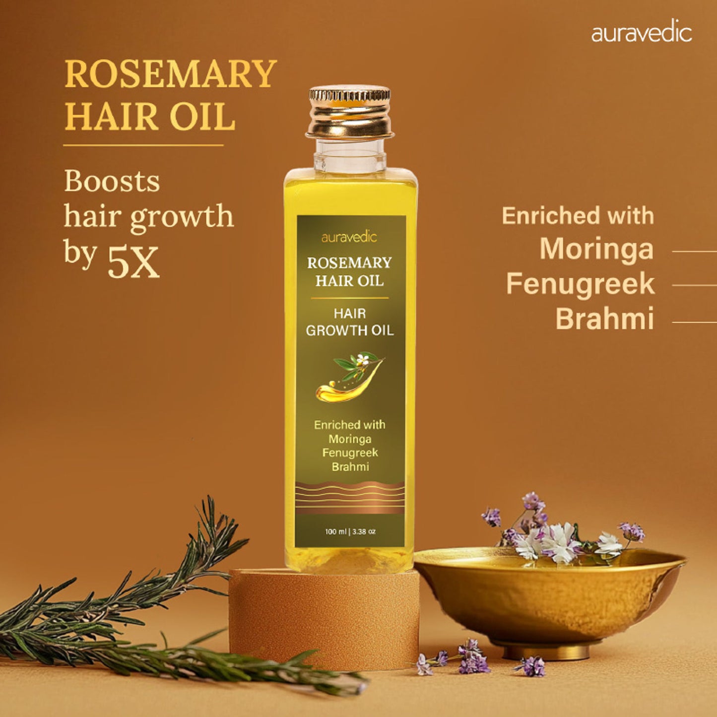 Auravedic Rosemary Hair Oil for Hair Fall with Rosemary Oil for Hair Growth