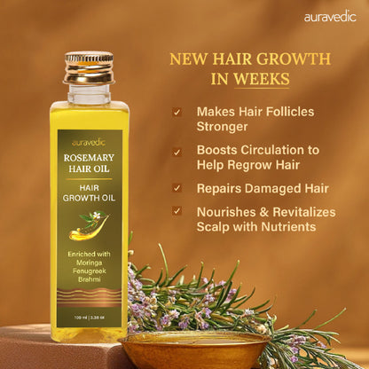 Auravedic Rosemary Hair Oil for Hair Fall with Rosemary Oil for Hair Growth