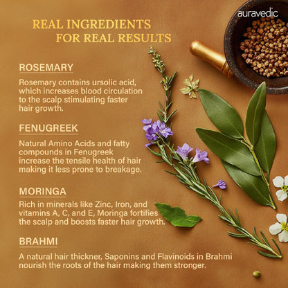 Auravedic Rosemary Hair Oil for Hair Fall with Rosemary Oil for Hair Growth