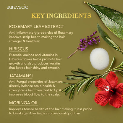 Auravedic Rosemary Shampoo For Hair Growth Anti Hair fall control shampoo