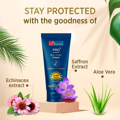 Dr Batra's PRO+ Sun Block Sunscreen SPF 50+ PA+++ With Natural Extract for Oily and Dry Skin