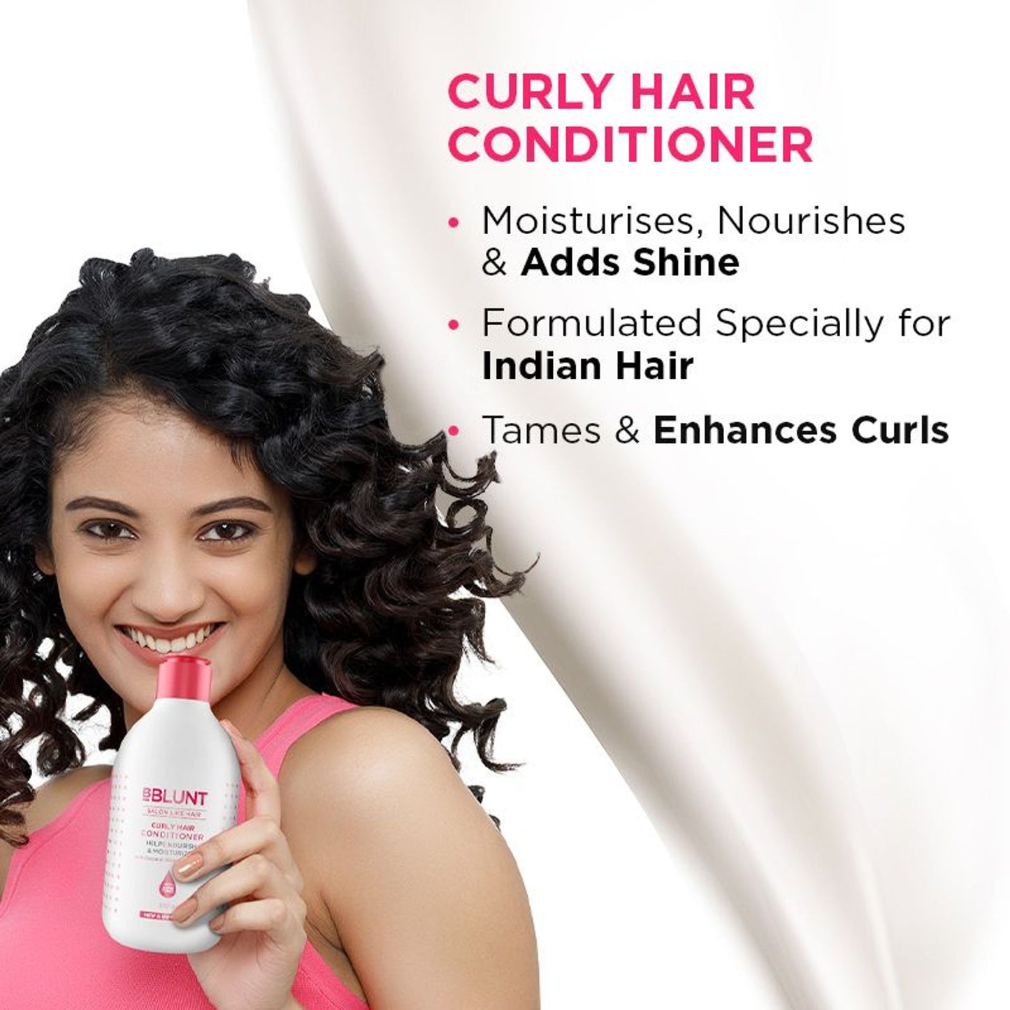 BBlunt Curly Hair Conditioner With Coconut Water & Jojoba Oil For Salon Like Curls At Home