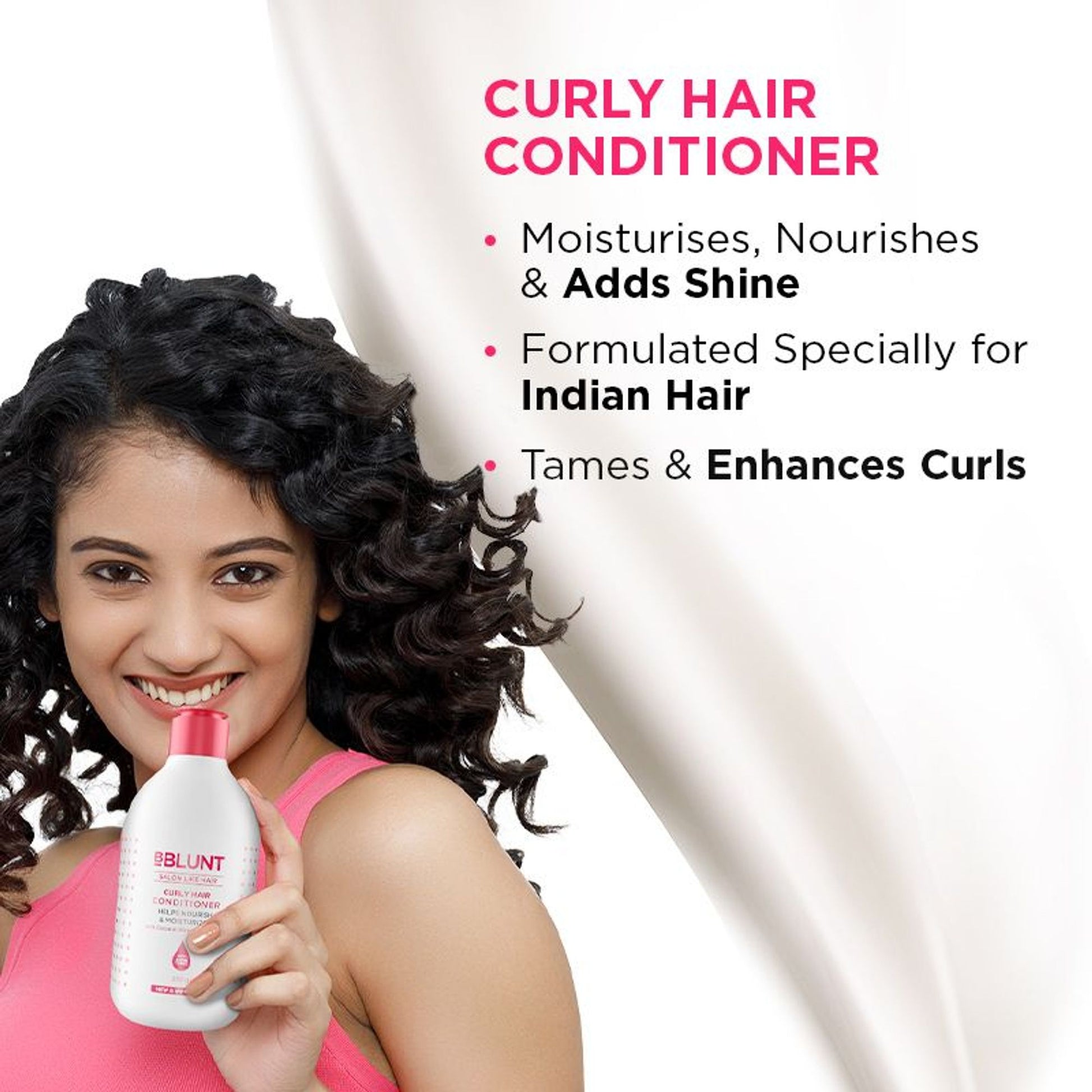 BBlunt Curly Hair Conditioner With Coconut Water & Jojoba Oil For Salon Like Curls At Home
