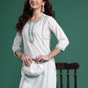 Dhiyona IE Women Geometric Embroidered Thread Work Kurta