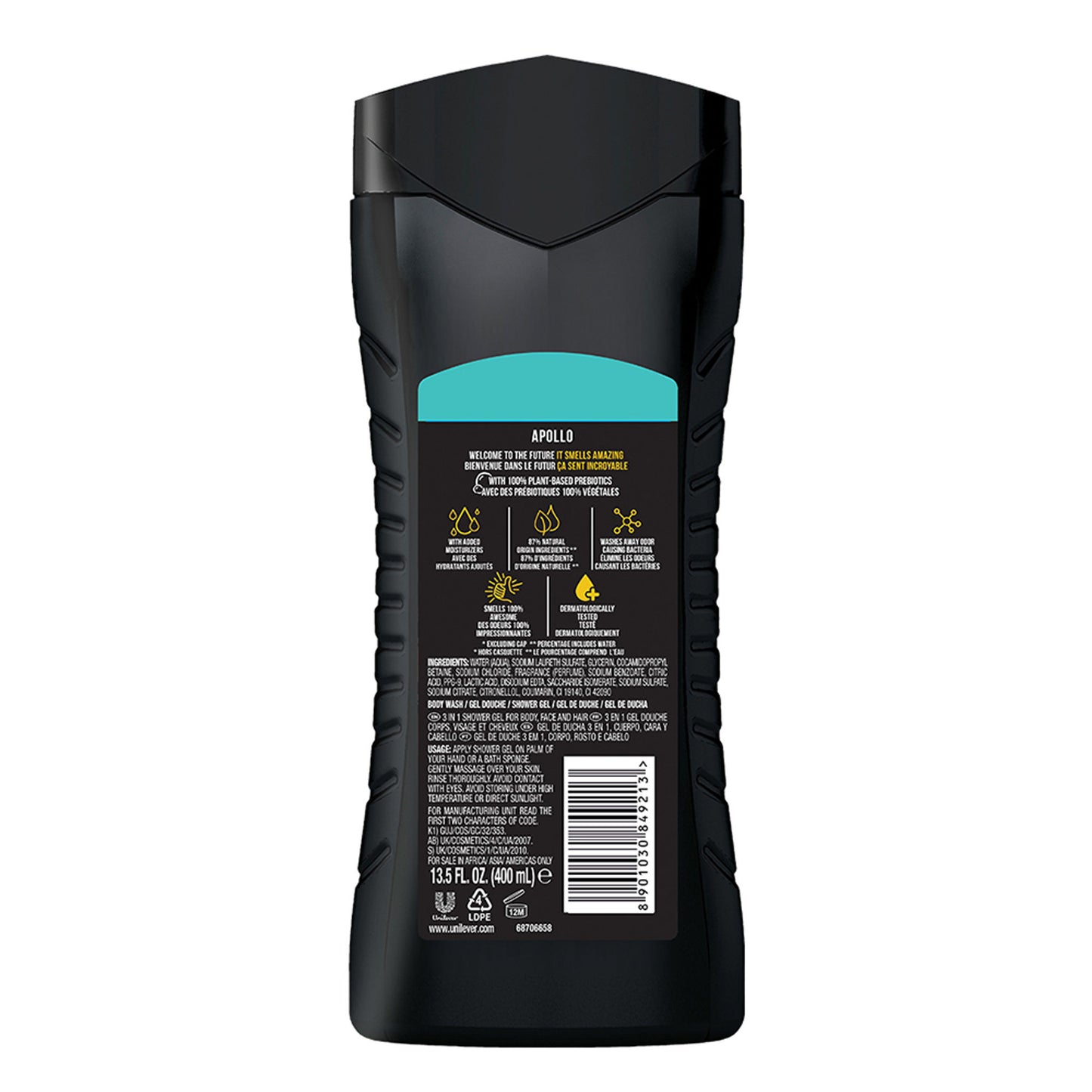 Axe Apollo 3 In 1 Body, Face & Hair Wash For Men