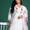 Dhiyona IE Plus Size Floral Embroidered Beads & Stones Kurta with Trousers & With Dupatta