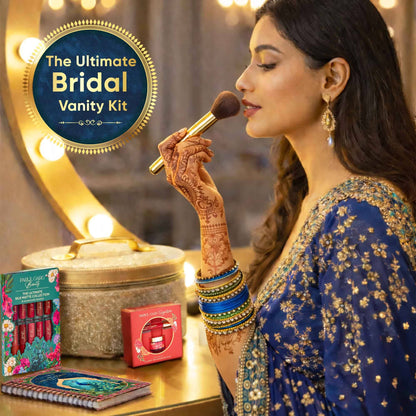 Parul Garg Beauty Bridal Vanity Makeup Kit, 10 Mini Lipsticks, Kajal, Sindoor & 950+ Bindi Book