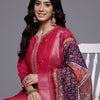 Dhiyona VA Women'sThread & Zari Embroidered Kurta with Trouser & Ethnic Printed Dupatta