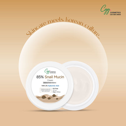 CGG Cosmetics Snail Mucin All-In-One Cream jar with label, showing the skincare product in a clean, white container.