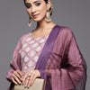 Dhiyona VA Women's Mauve Ethnic Motifs Yoke Design Kurta with Trousers & With Dupatta