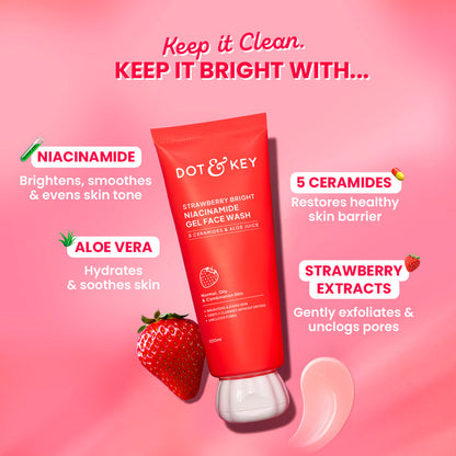 Dot & Key Strawberry Bright Niacinamide Gel Face Wash