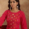 Dhiyona IE Floral Embroidered Pure Cotton Straight Kurta with Trouser
