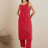 Dhiyona IE Bandhani Printed Shoulder Straps Pure Cotton Kurta with Trousers