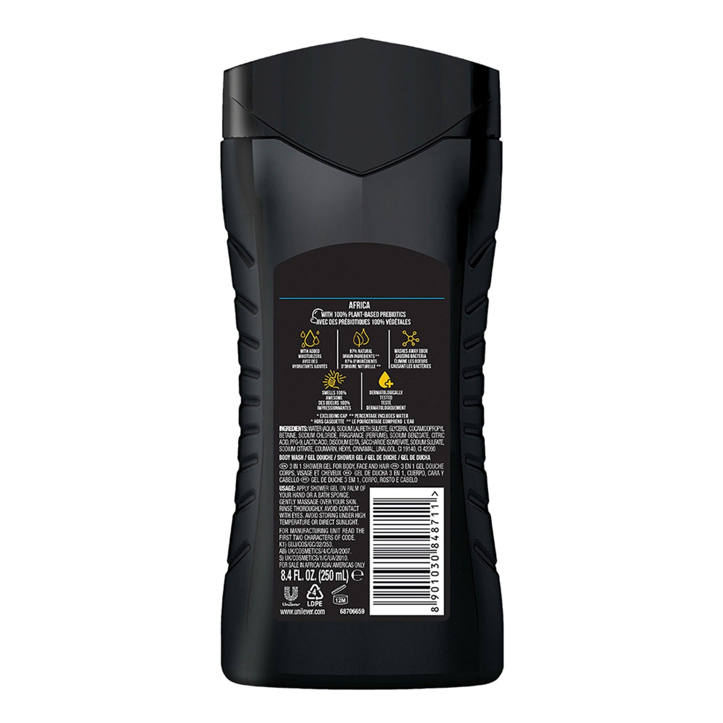 Axe Africa 3 In 1 Body, Face & Hair Wash For Men